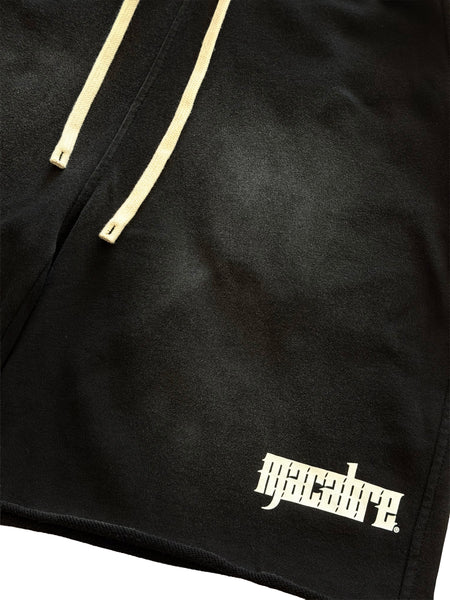 RAW EDGE CROSS LOGO SHORTS (SUN-FADE BLACK)