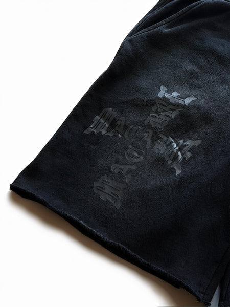 RAW EDGE CROSS LOGO SHORTS (SUN-FADE BLACK)